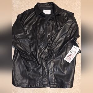 Celebrity Pink Faux Leather Black Jacket
